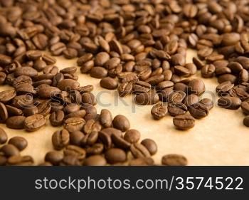 coffee grains on paper