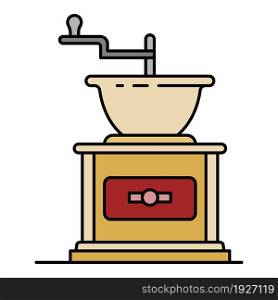 Coffee grinder icon. Outline coffee grinder vector icon color flat isolated. Coffee grinder icon color outline vector