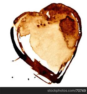 Coffee Heart isolated on the white background