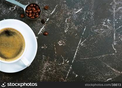 coffee in cup and on a table