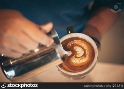 coffee latte art, coffee cup
