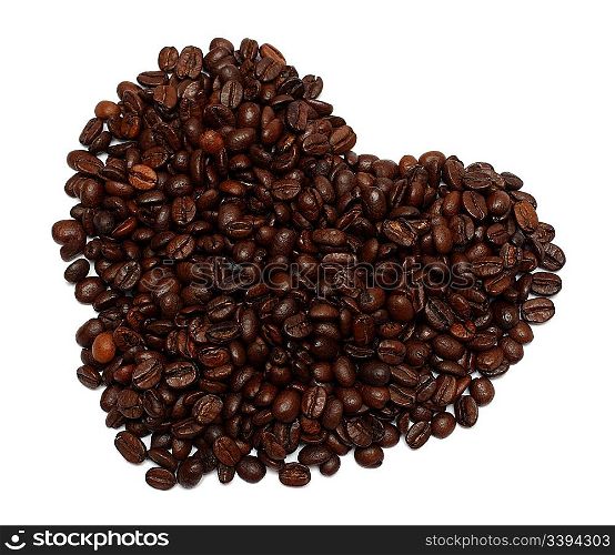 coffee love - heart symbol from coffee beans