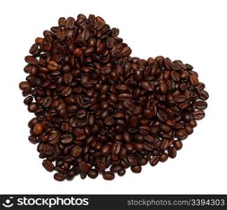 coffee love - heart symbol from coffee beans