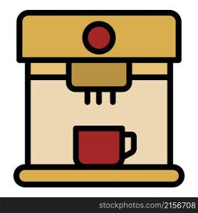Coffee machine with cup icon. Outline coffee machine with cup vector icon color flat isolated. Coffee machine with cup icon color outline vector
