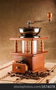 coffee mill with coffee beans composition