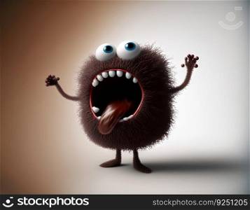 Coffee monster with crazy eyes. Cute character with caffeine energy, very excited. Generated AI. Coffee monster with crazy eyes. Cute character with caffeine energy, very excited. Generated AI.