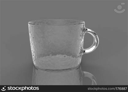 Coffee mug 3D render on gray background.. Coffee mug 3D