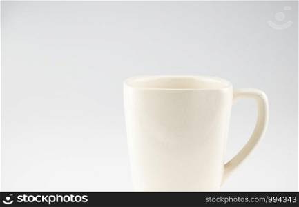 Coffee mug on grey background,Leave space for adding text.