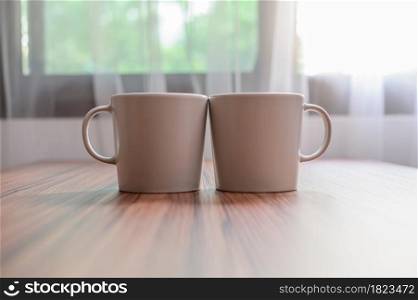 Coffee mugs and coffee beans to boost energy
