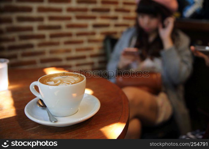 coffee on wood background