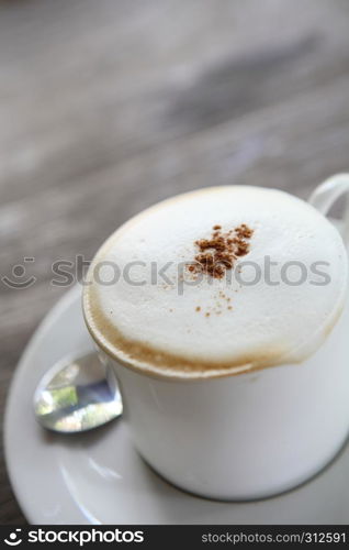 coffee on wood background