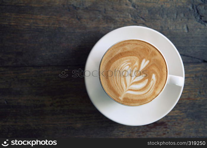 coffee on wood background