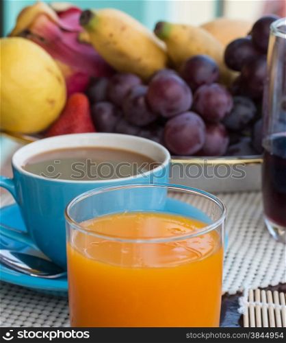 Coffee Orange Breakfast Representing Healthy Sweet And Cafe