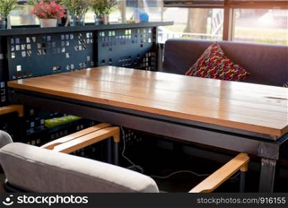 Coffee shop table with armchairs. Object and decoration concept. Interior and relaxation theme.