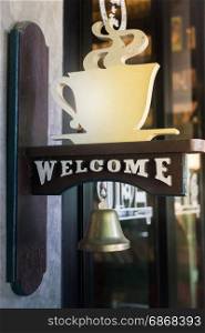 Coffee shop welcome bell vintage style, stock photo