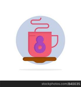 Coffee, Tea, Hot Abstract Circle Background Flat color Icon