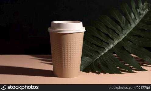 Coffee to go cup template Illustration Generative AI
