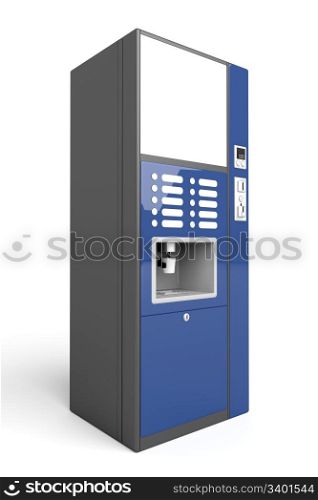 Coffee vending machine on white background