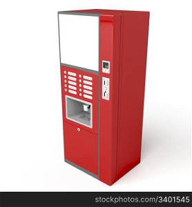 Coffee vending machine on white background, 3d image