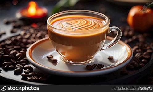  coffee , very soft, photographed for advertising purposes, good lighting, white background , Generate AI