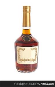 Cognac bottle isolated on white background