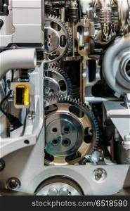 Cogs, Gears and Wheels Inside Truck Diesel Engine