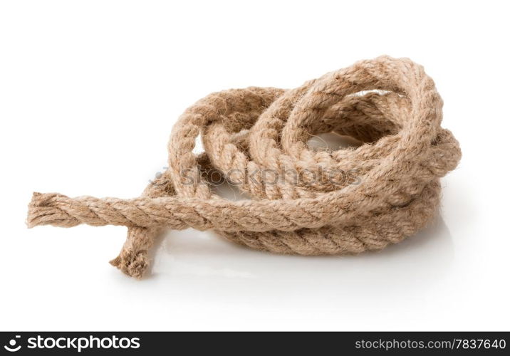 Coil of rope isolated on a white background
