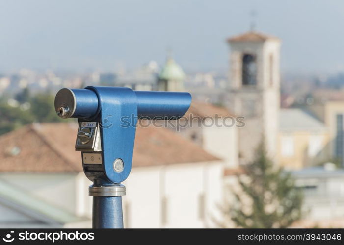 Coin Operated Telescope for sightseeing Italian city of Udine