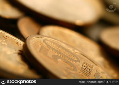 coins background macro close up