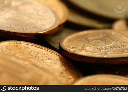 coins background macro close up