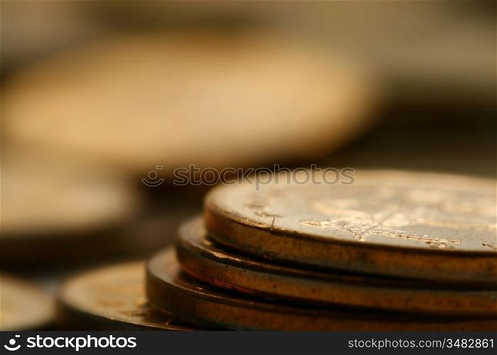 coins background macro close up