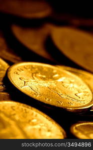 coins background macro close up