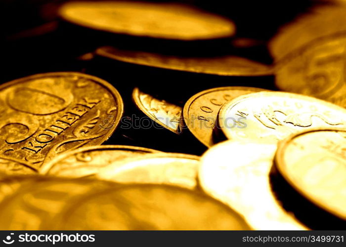 coins background macro close up