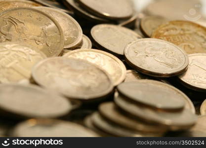 coins background macro close up