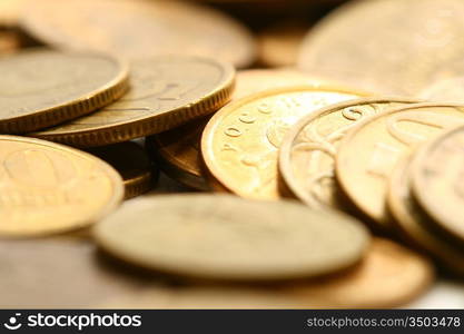 coins background macro close up