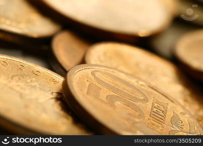 coins background macro close up