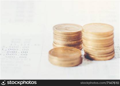 Coins for finance and banking on digital stock market financial exchange and Trading graph