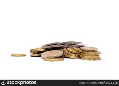 Coins isolated on white
