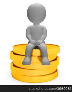 Coins Savings Showing Currency Banking And Rich 3d Rendering