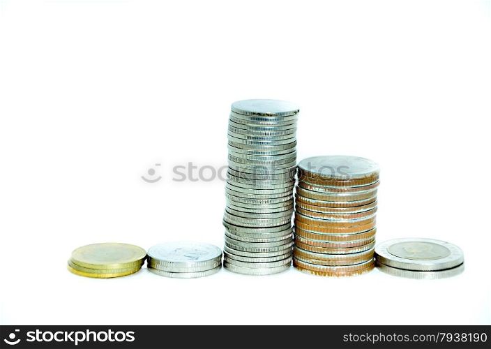 coins stacks isolated