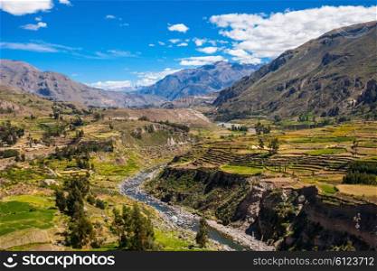 Colca Valley is located about 100 kilometers northwest of Arequipa, Peru&#xA;