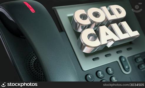 Cold Call Telephone Sales Selling Phone 3d Render Illustration