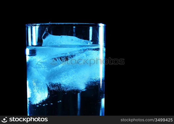 cold drink background on black