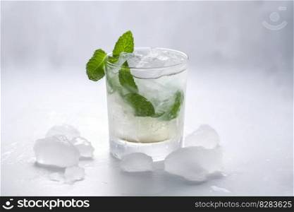 Cold ice drink cocktail. Winter liquid. Generate Ai. Cold ice drink cocktail. Generate Ai