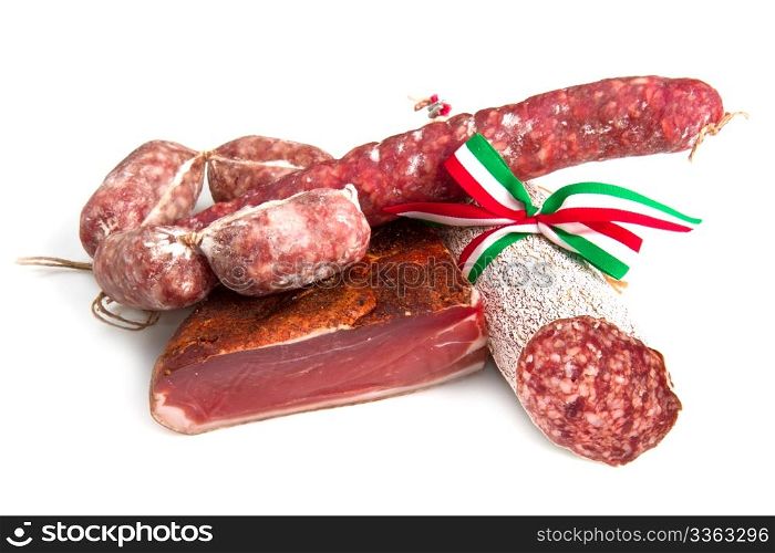 cold meat isolated on white background
