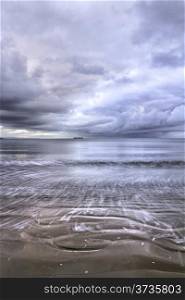 Cold Winter Cloudy Skies over Dorest Beach