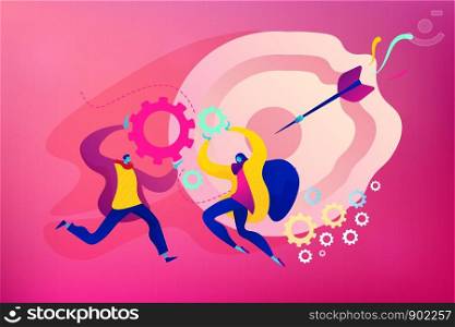 Collaboration and communication, corporate and cooperative business concept. Vector isolated concept illustration with tiny people and floral elements. Hero image for website.. Collaboration concept vector illustration.