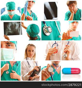 Collage made with medical related images