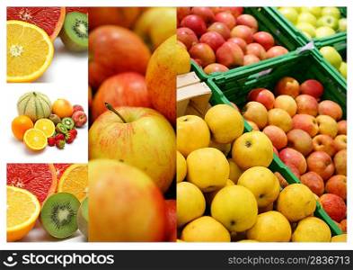 Collage of different fruits