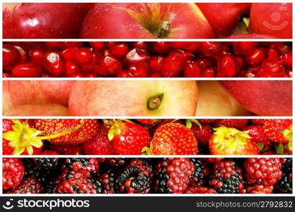 Collage of many fruits and vegetables